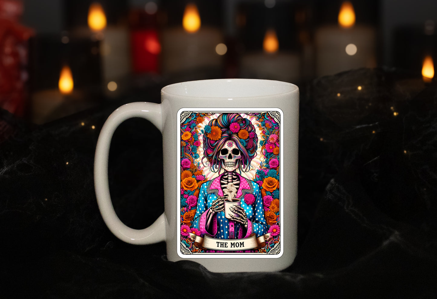'The Mom' Full Color Skeleton Tarot 15oz Mug - Tarot Card - Spiritual
