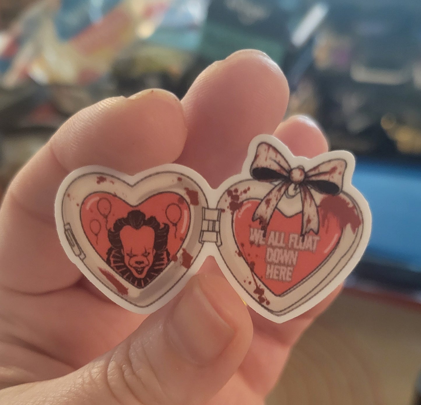 Pennywise the Clown - Heart Shaped Locket Vinyl Sticker