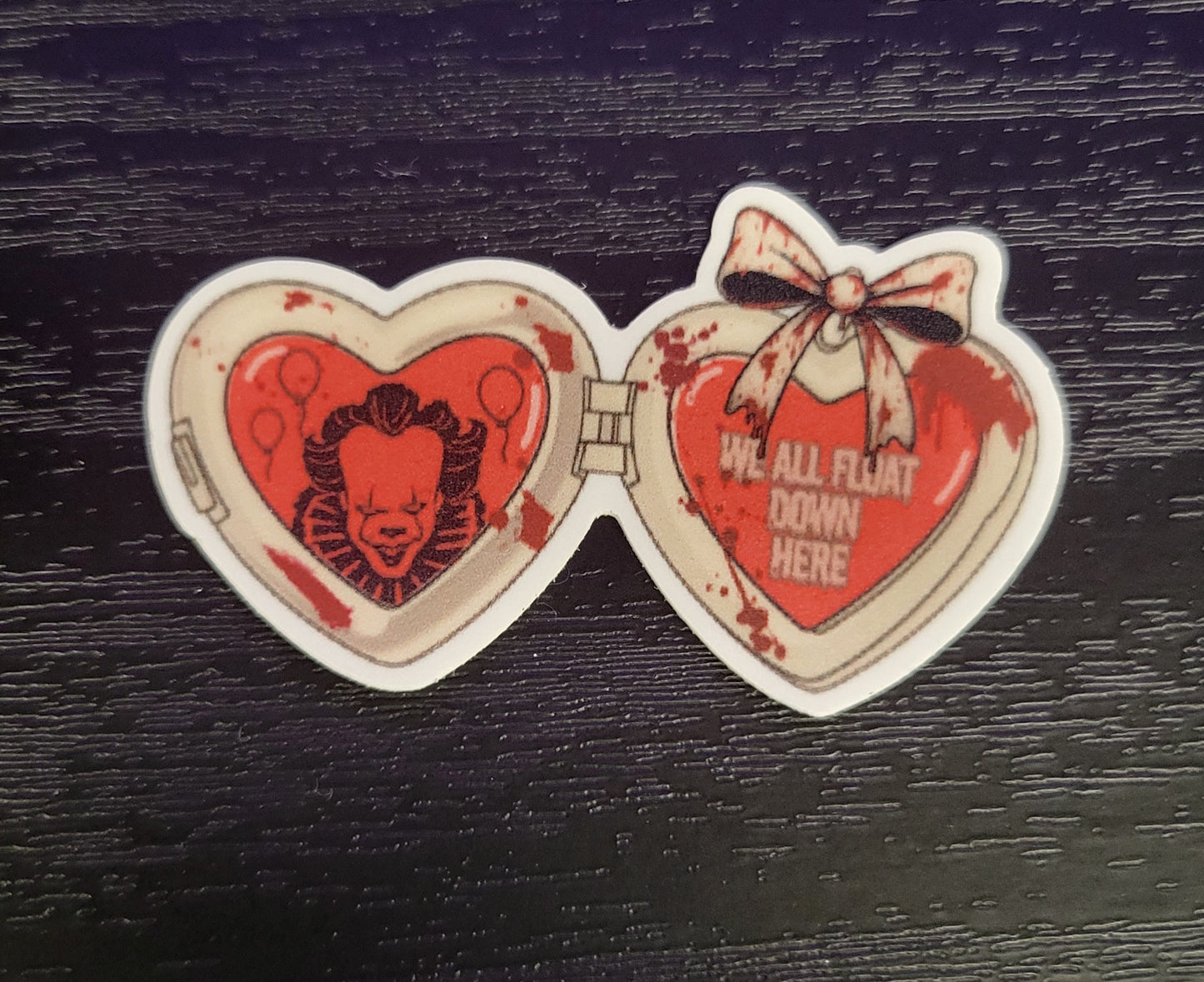 Pennywise the Clown - Heart Shaped Locket Vinyl Sticker