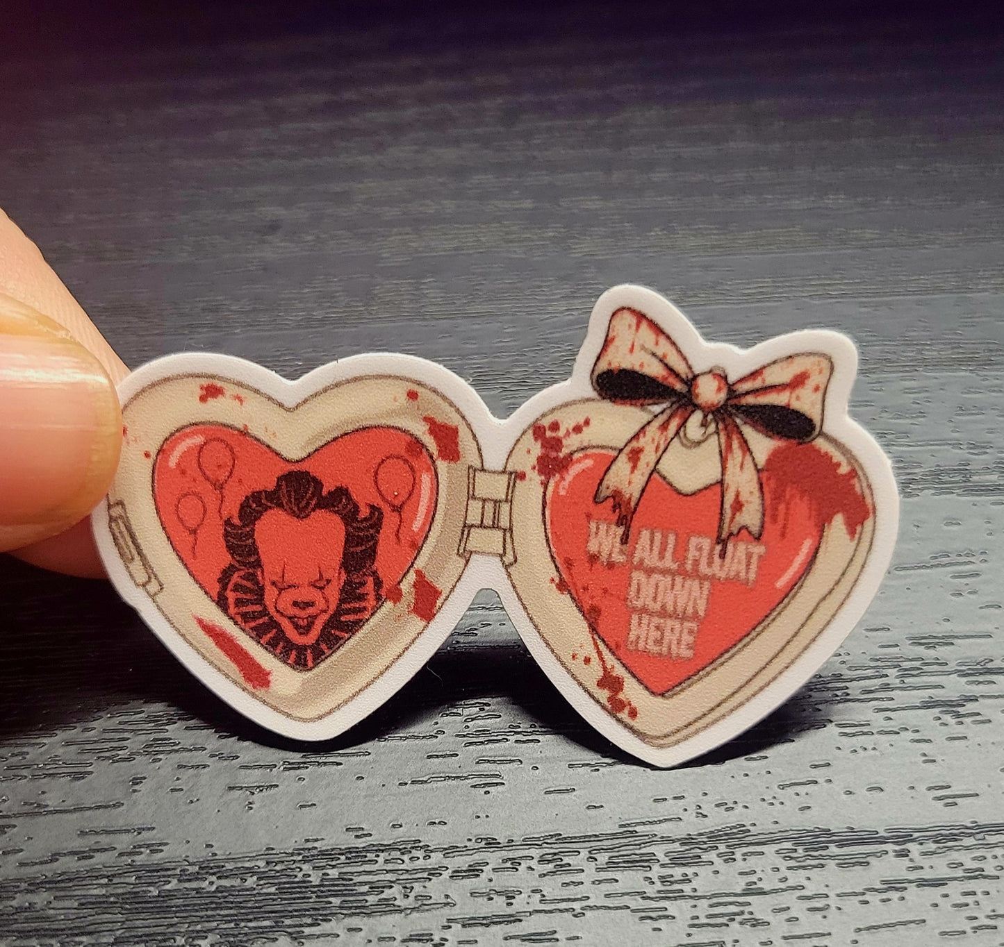 Pennywise the Clown - Heart Shaped Locket Vinyl Sticker