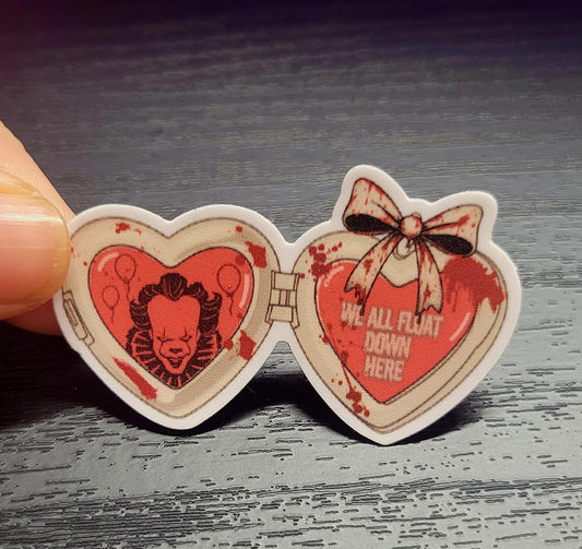 Pennywise the Clown - Heart Shaped Locket Vinyl Sticker