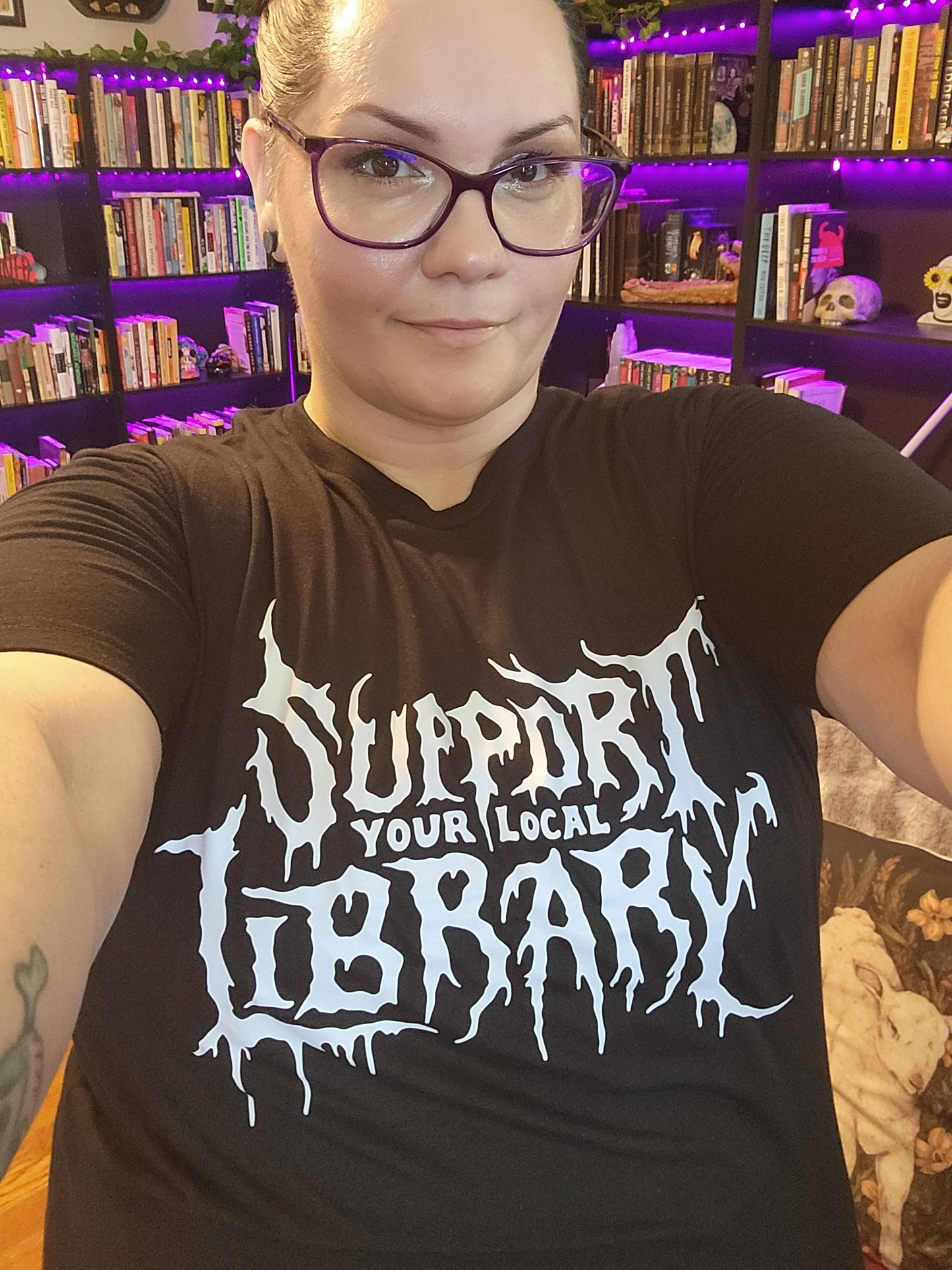 Support Your Local Library - Metal Style T-shirt