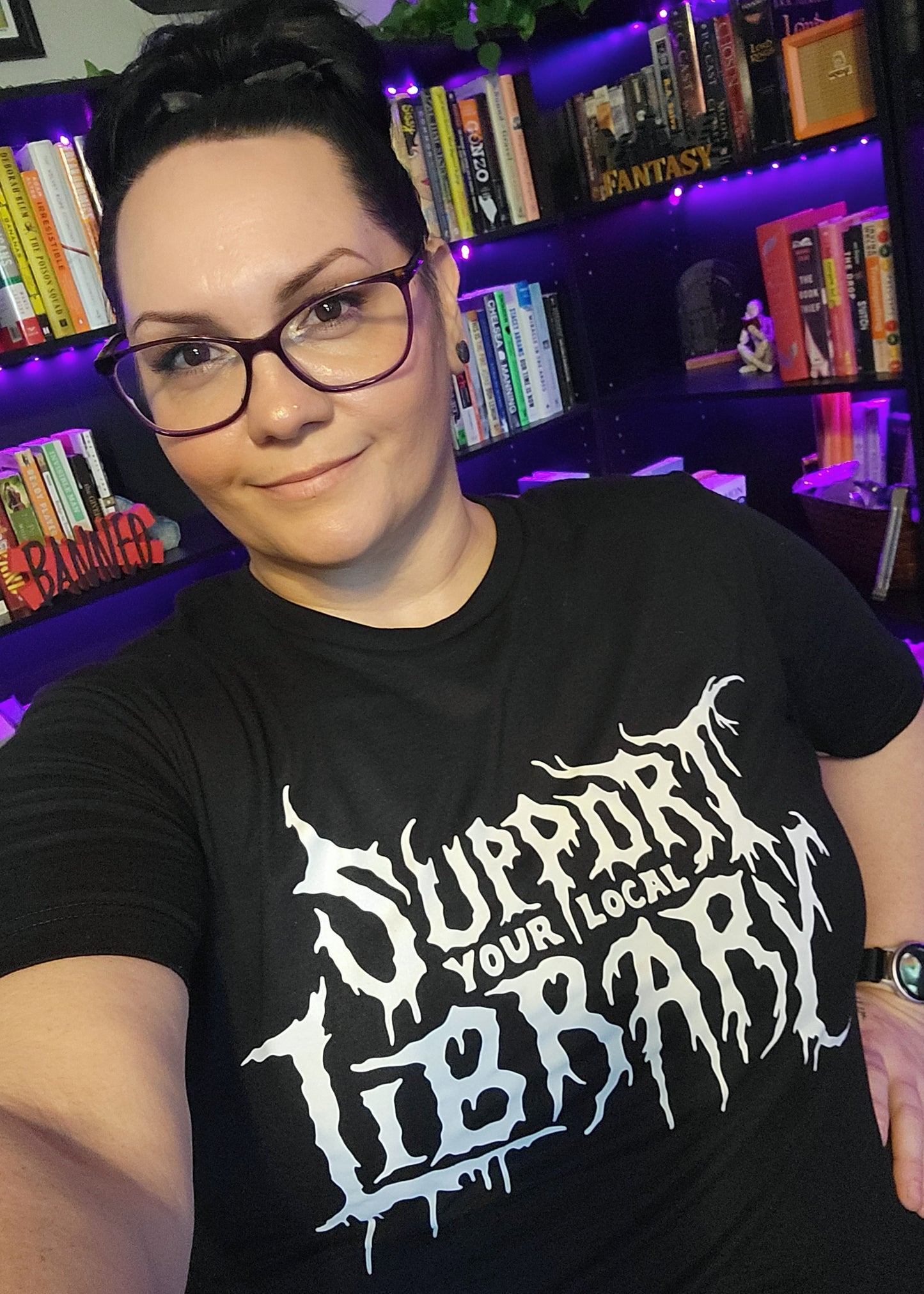 Support Your Local Library - Metal Style T-shirt