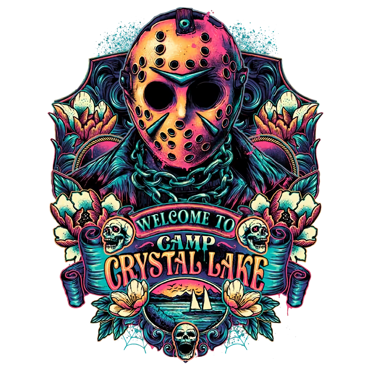 Camp Crystal Lake - Neon - Jason T-Shirt