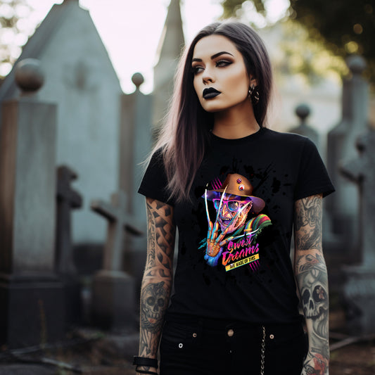 Freddy Kreuger - Sweet Dreams - Neon -  Halloween Short sleeve T-Shirt - Horror Movie Memorabilia - Nightmare on Elm St.