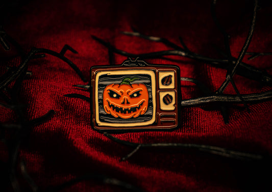 "Pumpkin Head TV" Small Enamel Pin