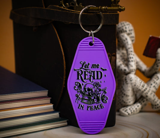 "Let Me Read in Peace" Hotel Keychain - Multiple Colors