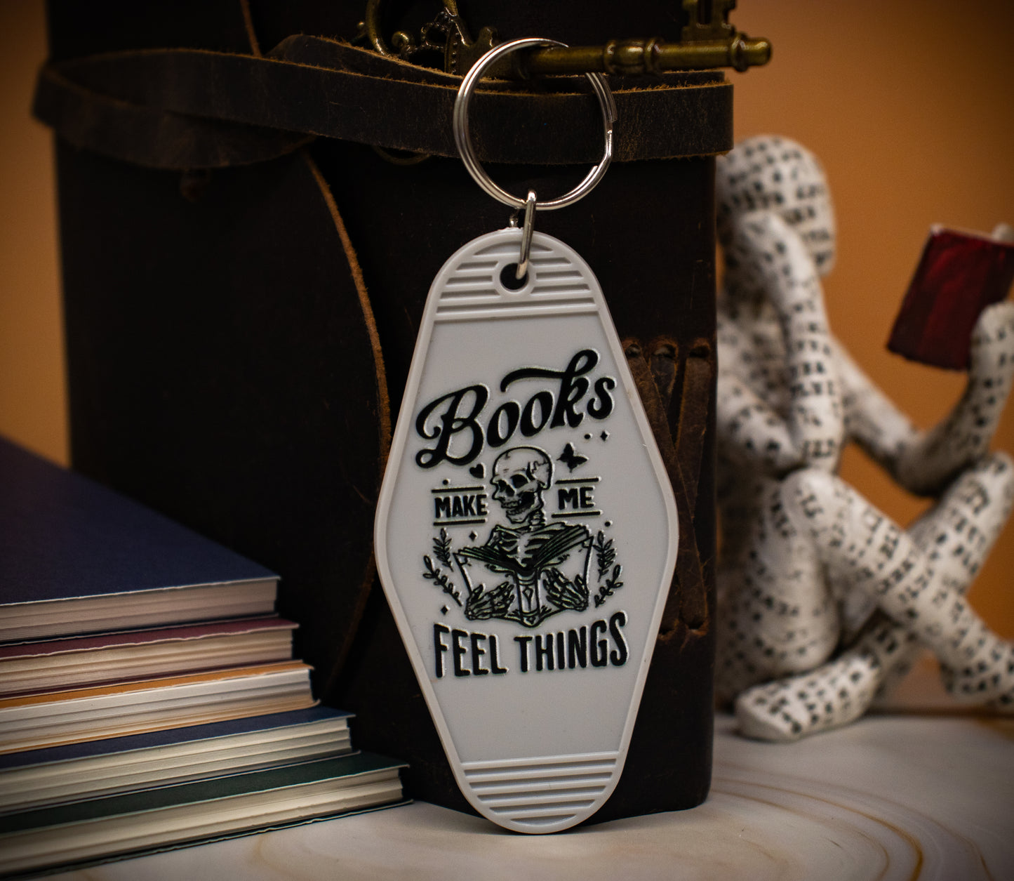 "Books Make Me Feel Things" Hotel Keychain - Multiple Colors