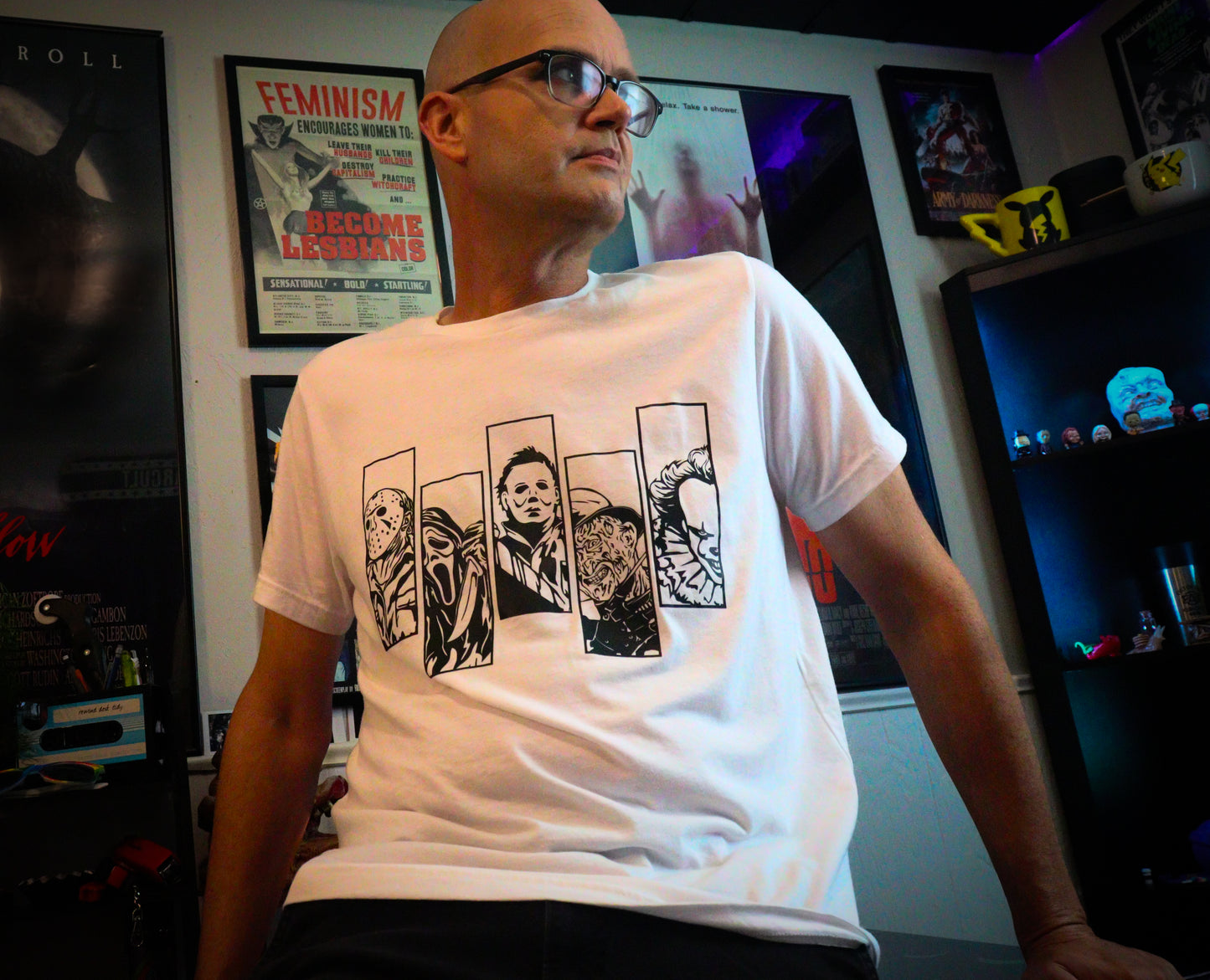 Horror Legends Black & White Silhouette T-Shirt