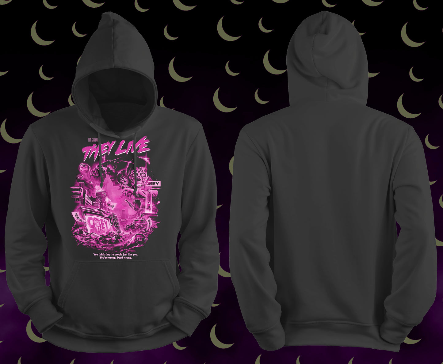 They Live - Cult Classic Movie Cover-Pink Design - Pull-Over Hoodie
