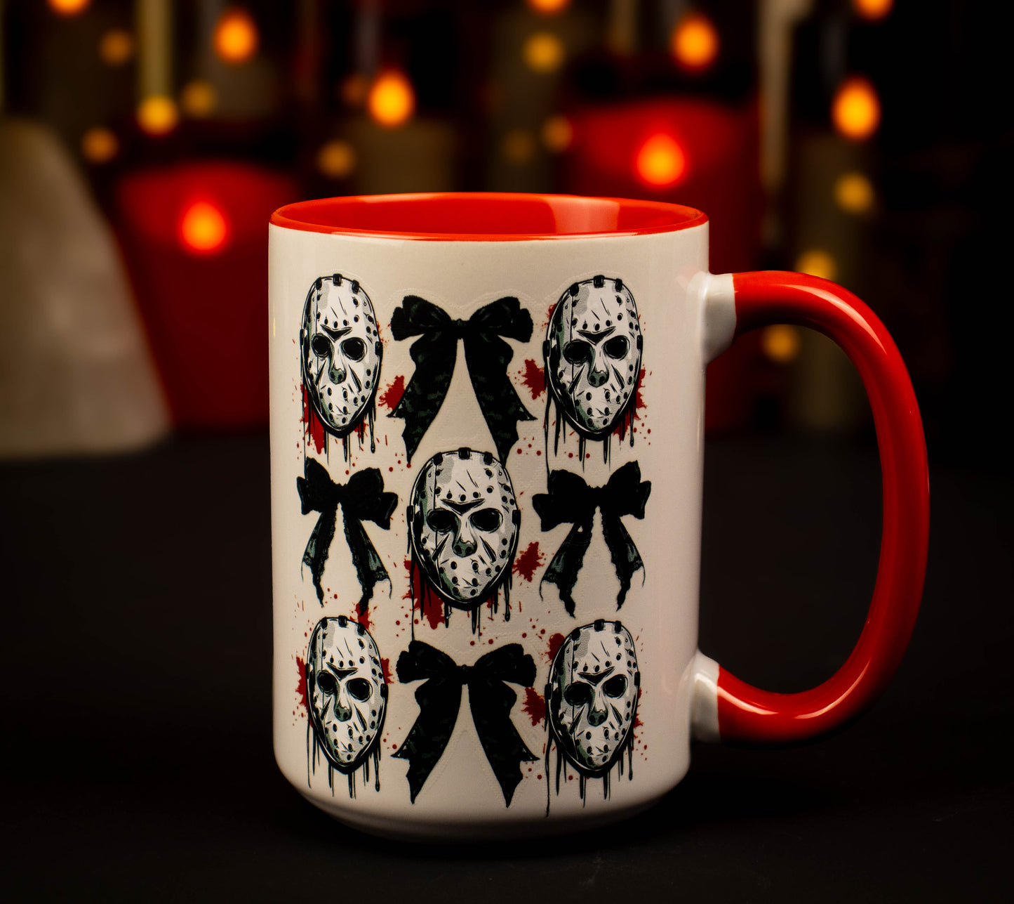 'Jason Mask Coquette' Full Color Coquette design - Friday the 13th - 15oz Mug