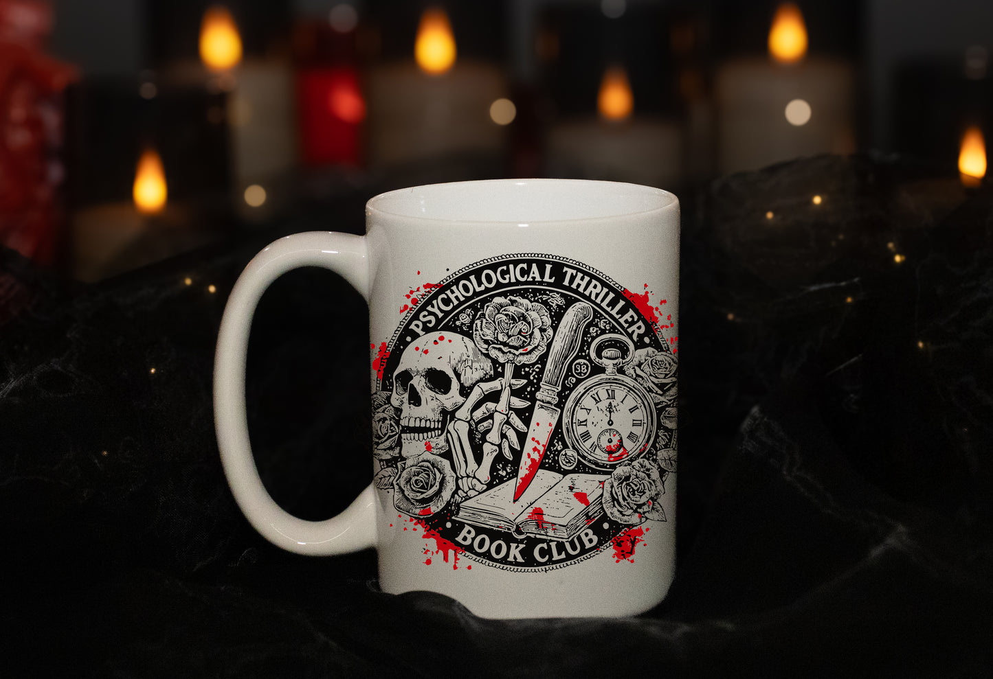 Psychological Thriller Book Club - 15oz Ceramic Coffee Mug - Book Lover