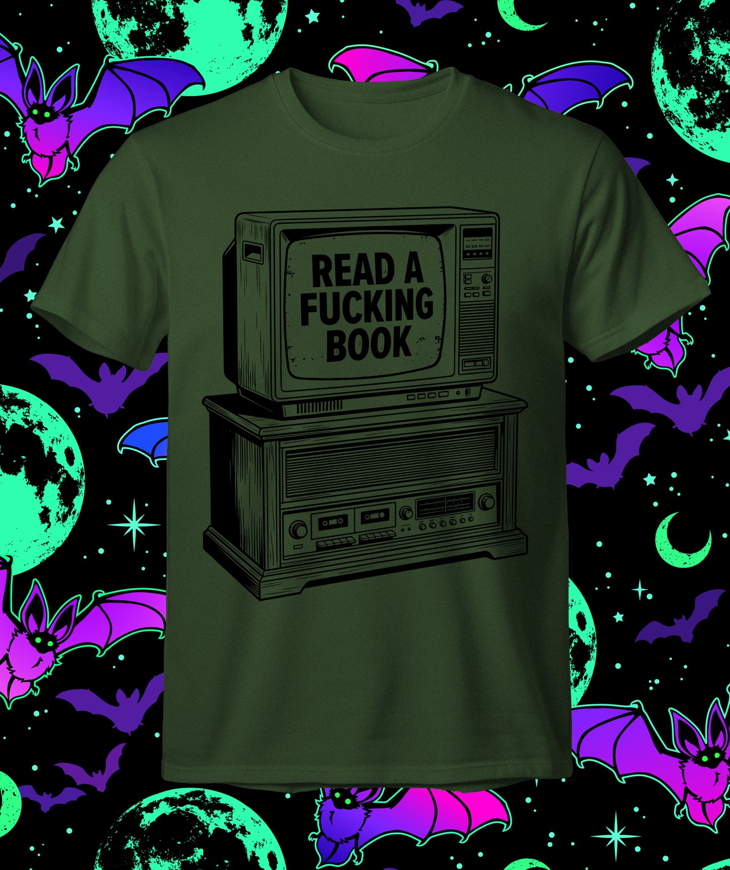 Read A F'n Book - Vintage TV design T-shirt