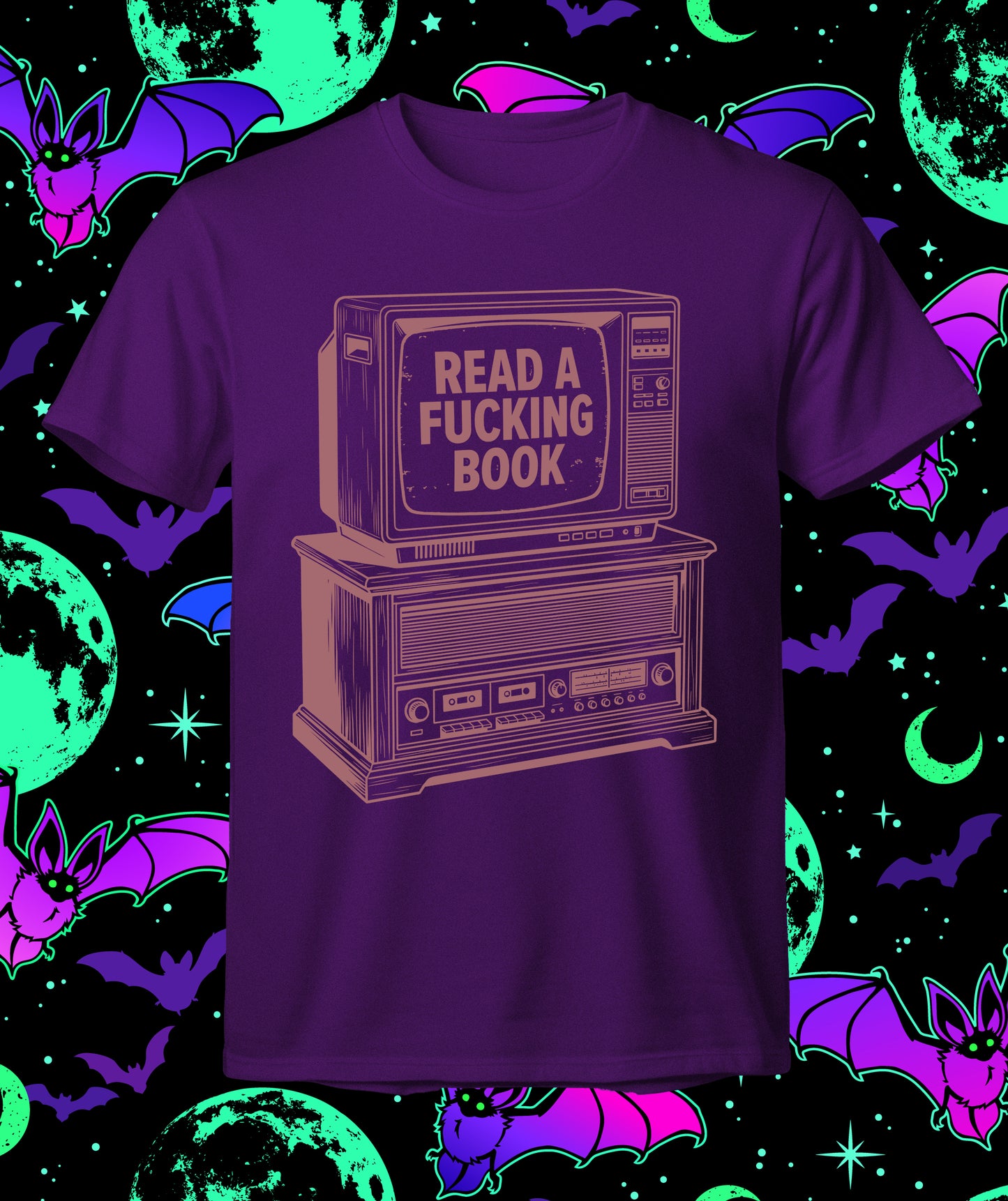 Read A F'n Book - Vintage TV design T-shirt