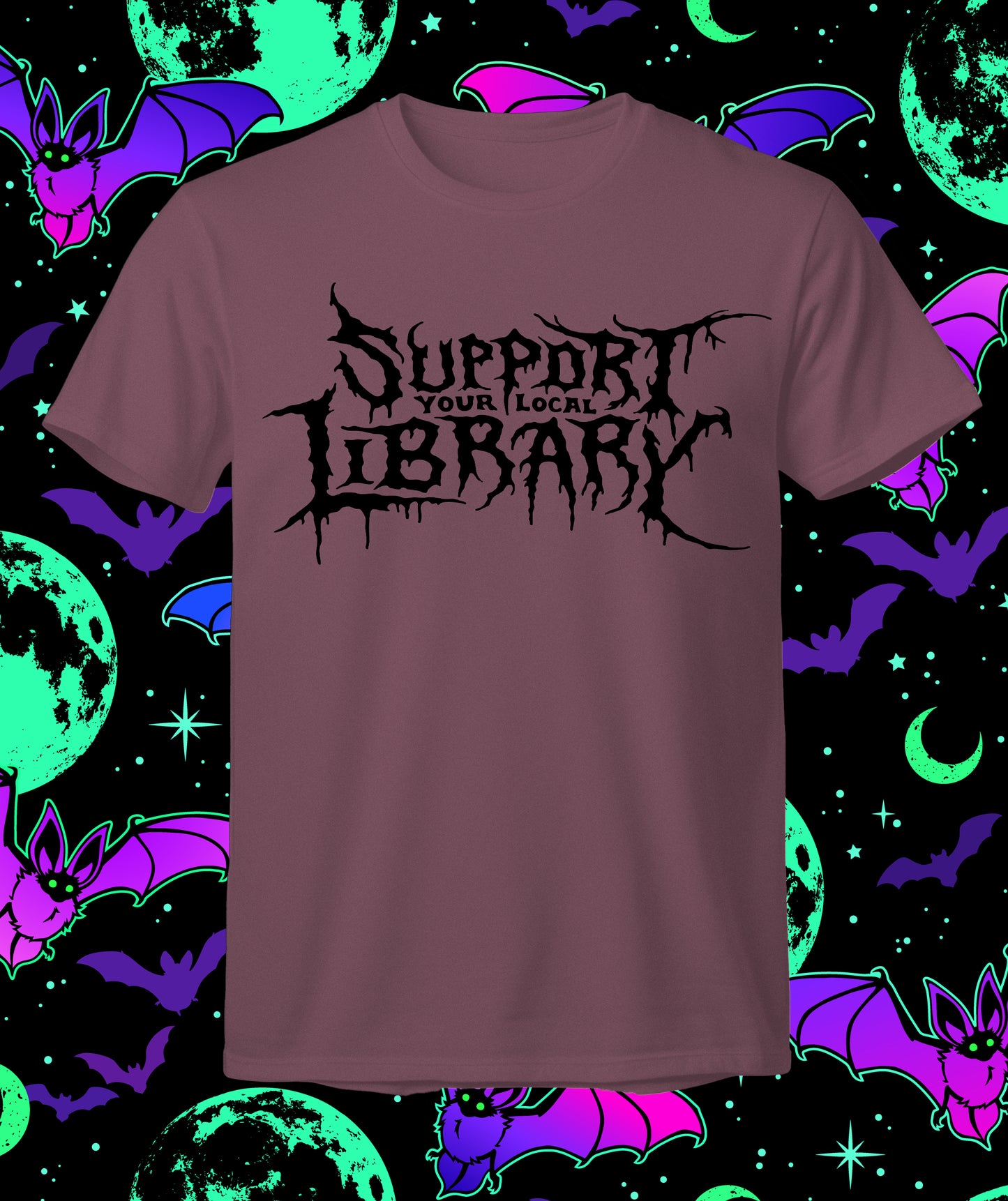 Support Your Local Library - Metal Style T-shirt