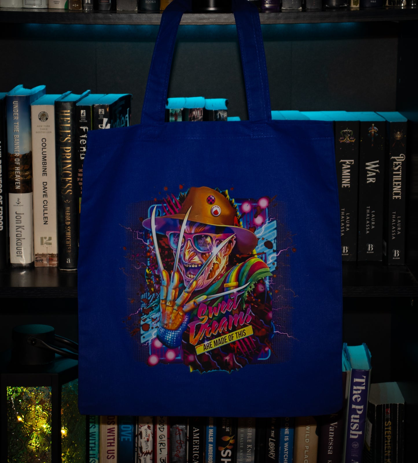 Freddy Krueger - Sweet Dreams - Neon - Nightmare on Elm St - Tote Bag