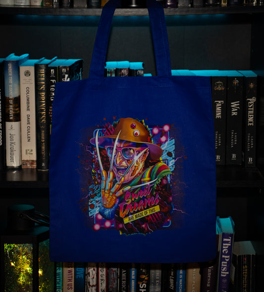 Freddy Krueger - Sweet Dreams - Neon - Nightmare on Elm St - Tote Bag